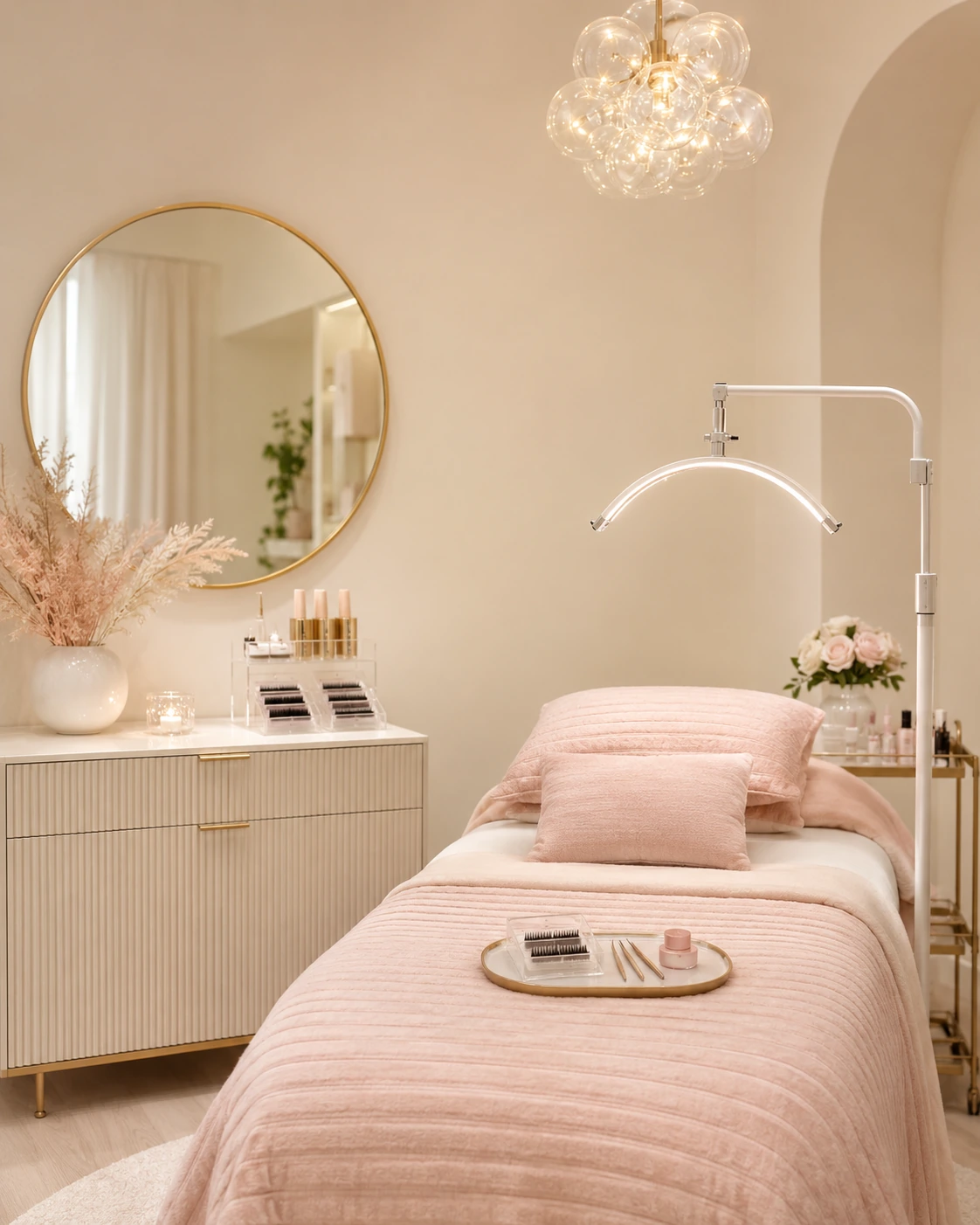 Lashed Lounge studio interior mood visual